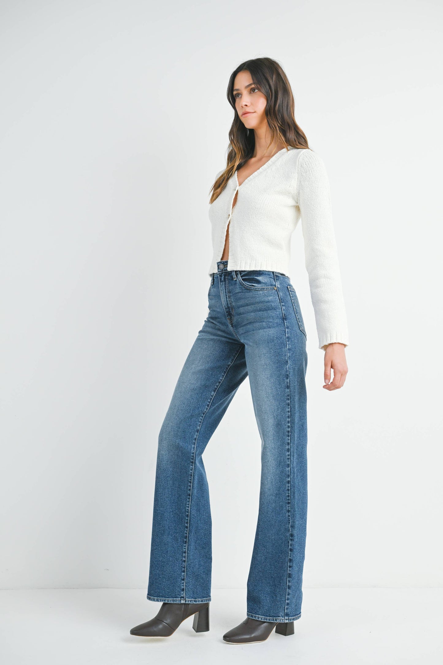 Just Black Denim High Waist Dark Wash Straight