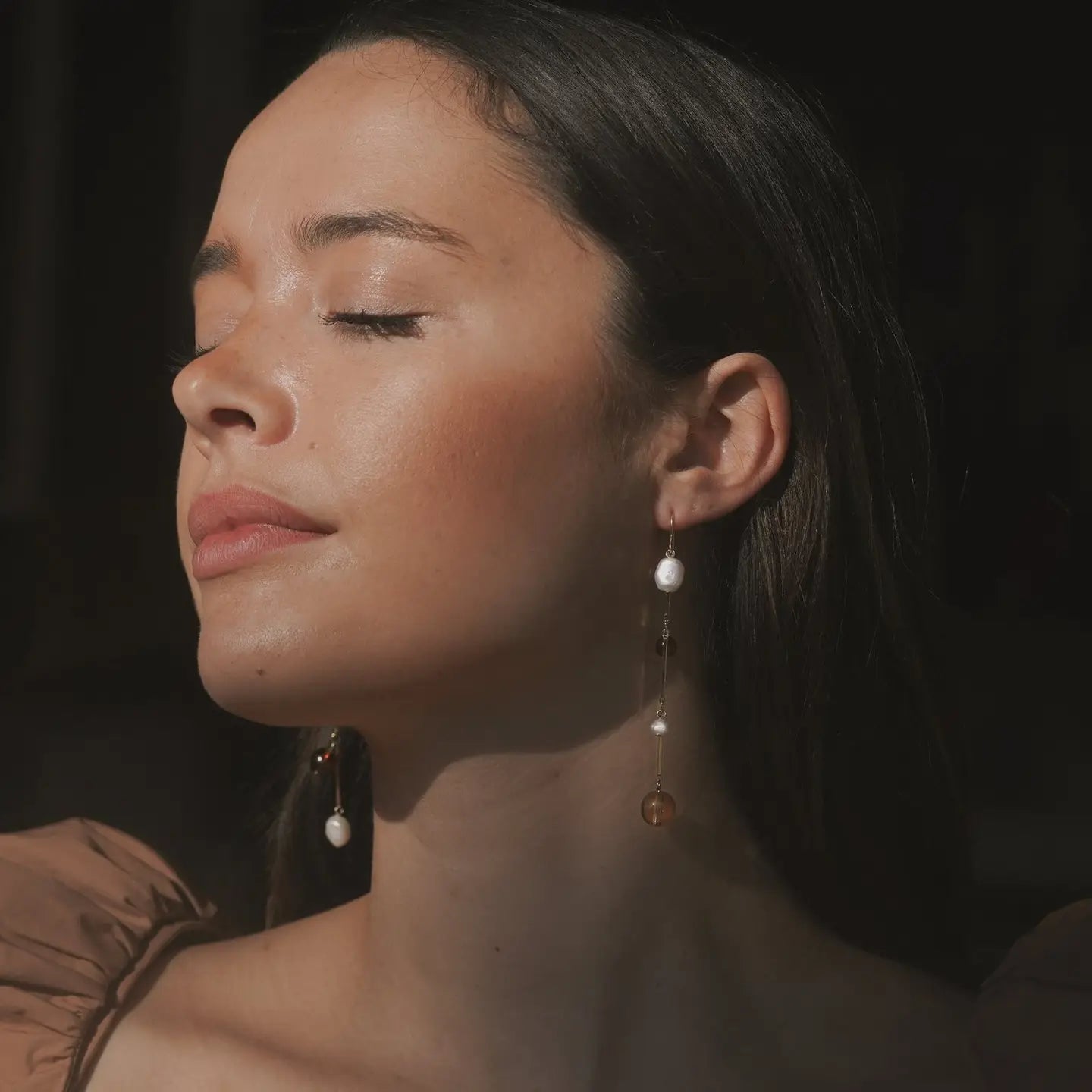 The Fête Earrings - 3" in Tan