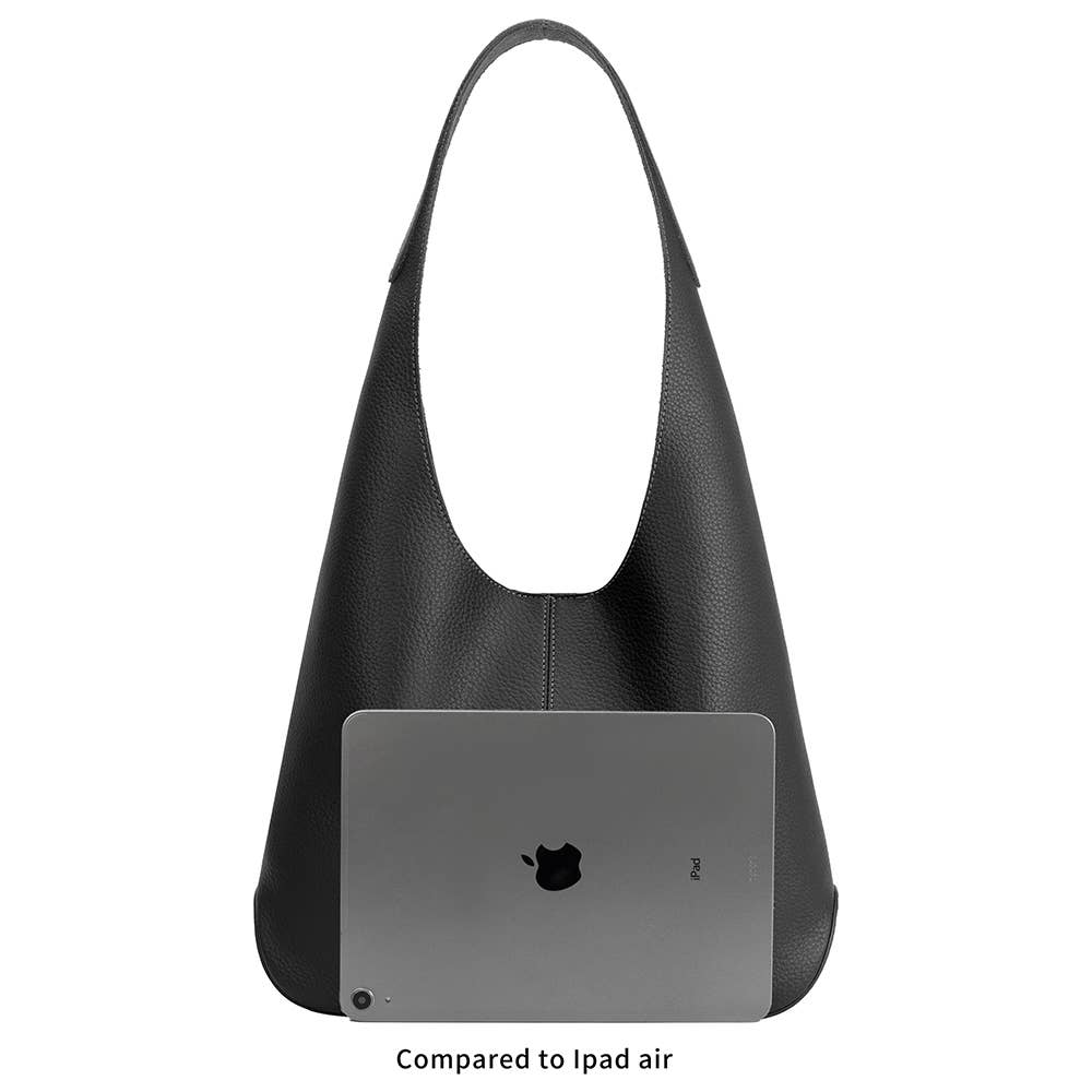 The Kenya Recycled Vegan Shoulder Bag in Black