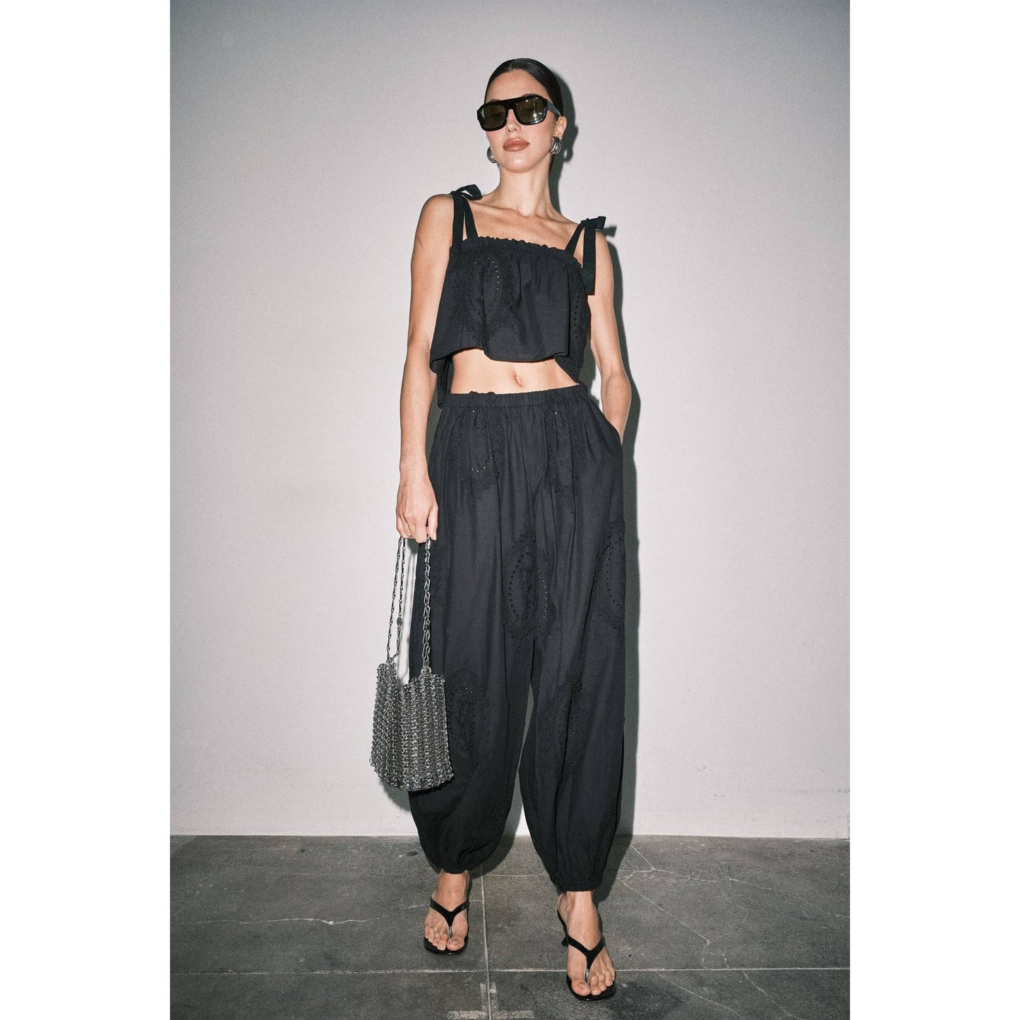 The Owen Cotton Eyelet Embroidered Balloon Joggers