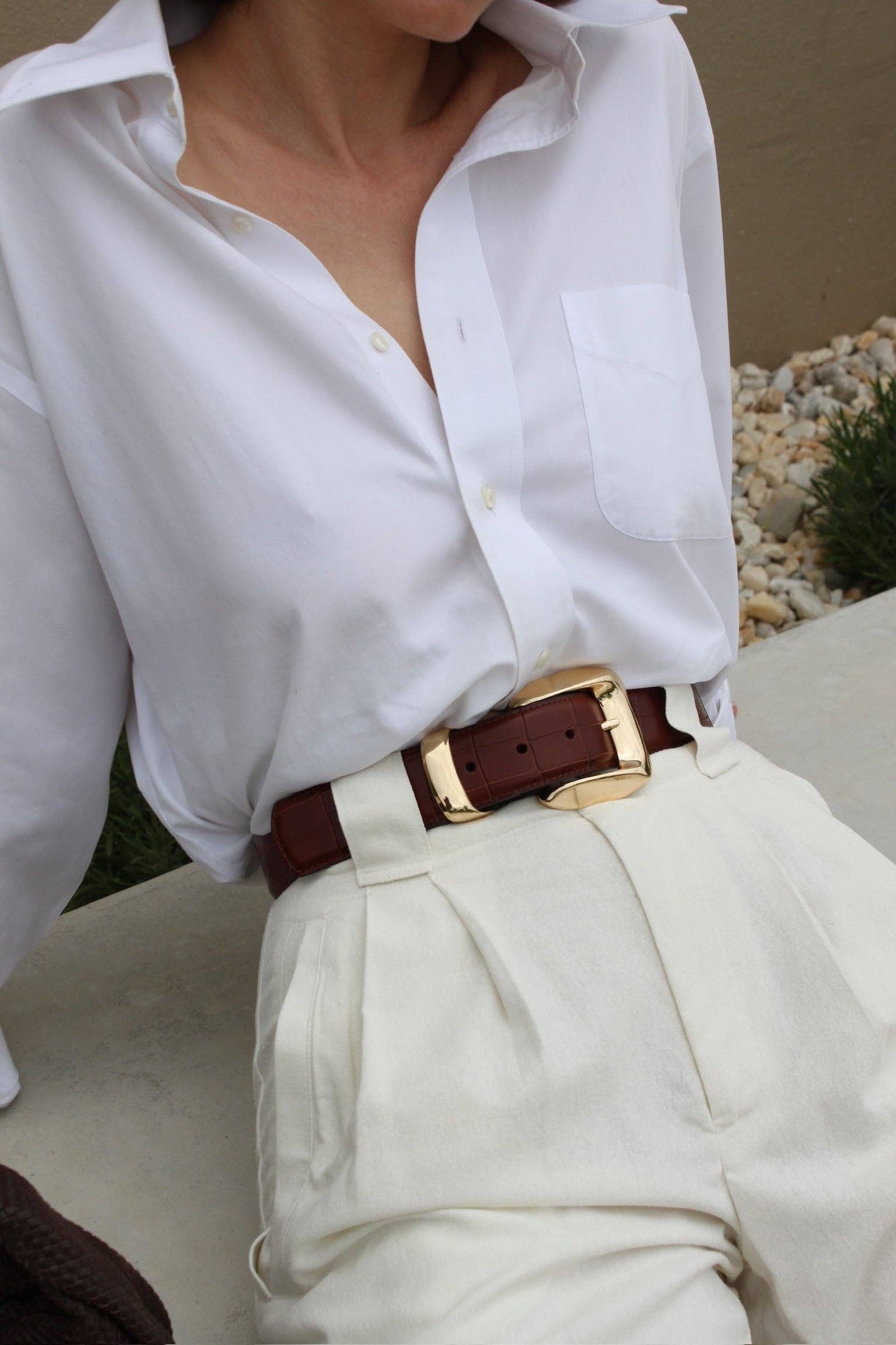 Delaney Belt by NA NIN in Brown