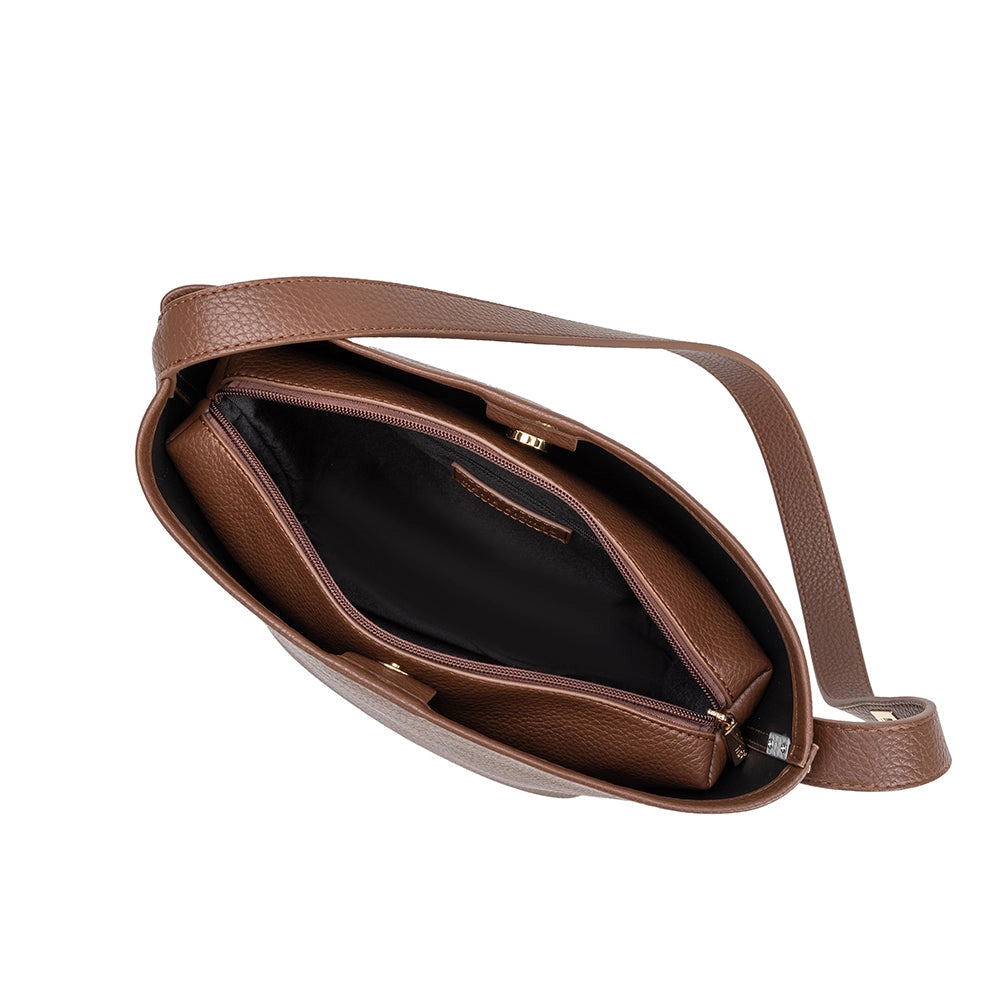 The Irina Recycled Vegan Shoulder Bag in Espresso
