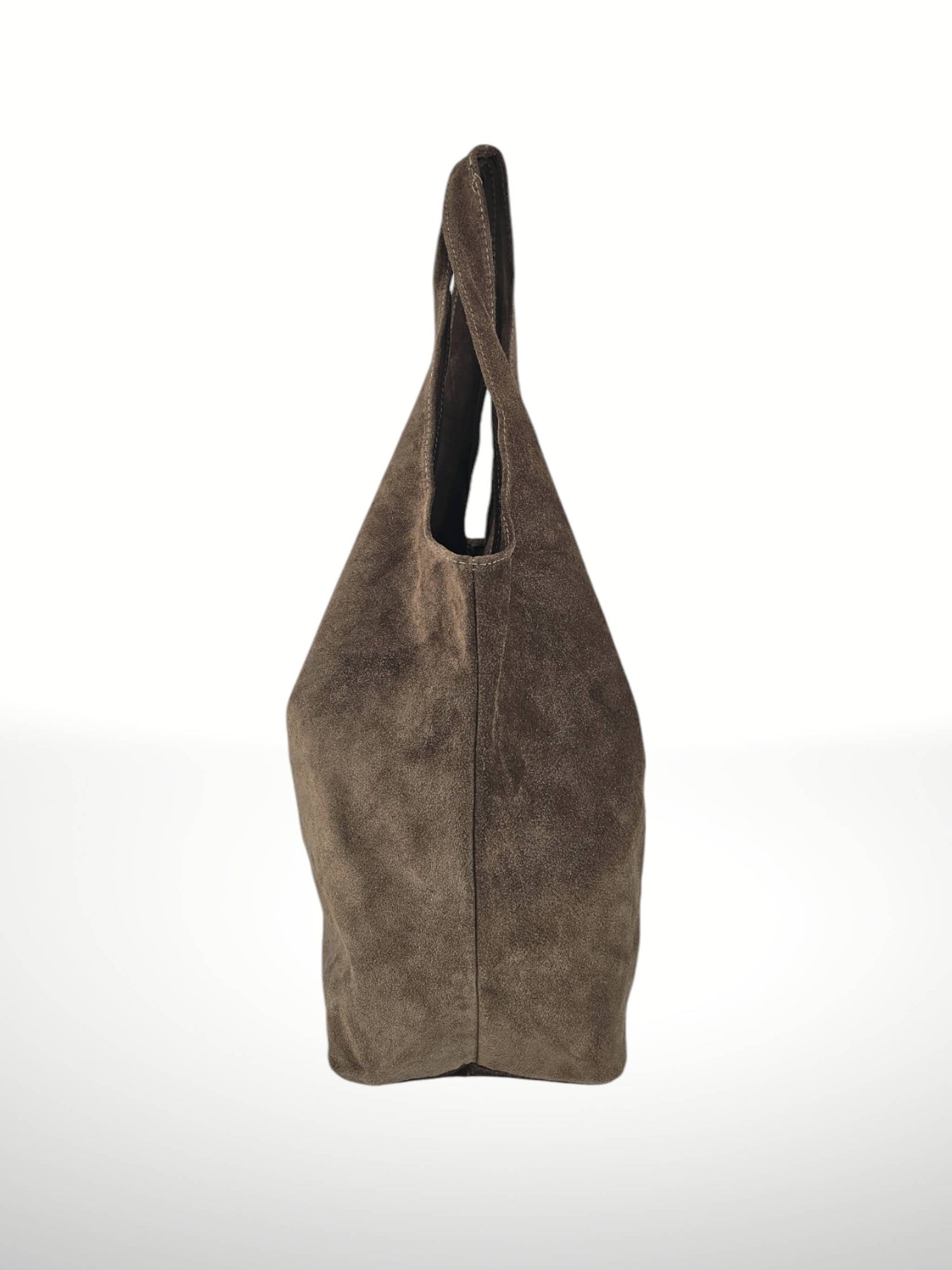 Giannina Suede Shoulder Bag in Taupe