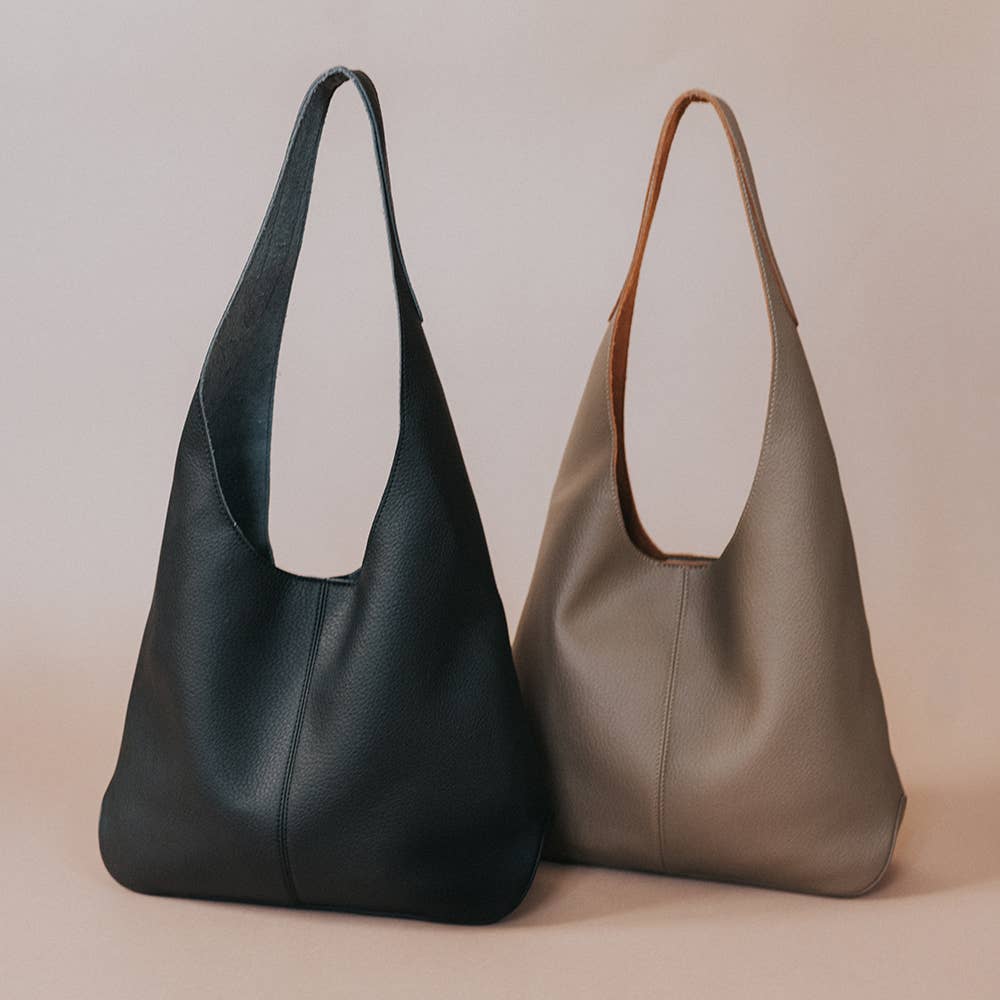 The Kenya Recycled Vegan Shoulder Bag in Black