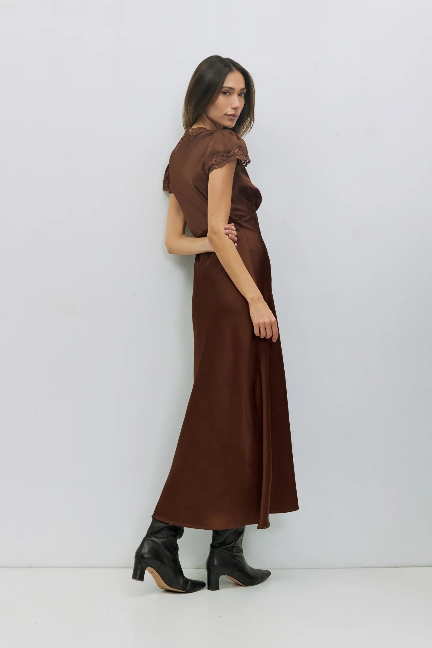 The Vivienne Dress in Brown