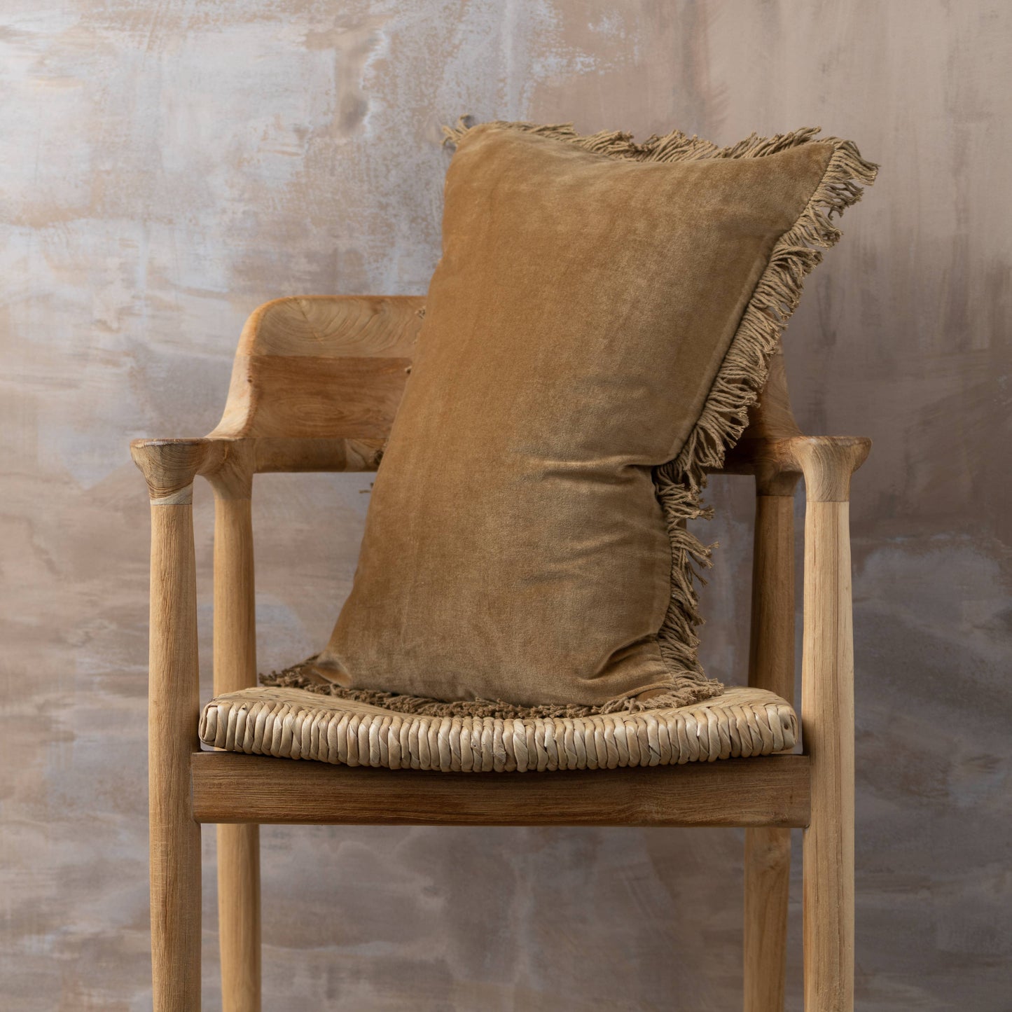 Velvet Lumbar Cushion Cover | Nutmeg