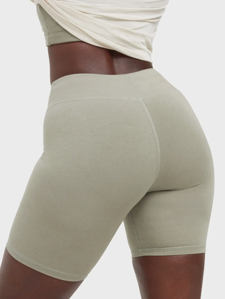 Organic Stretch Biker Short in Sage