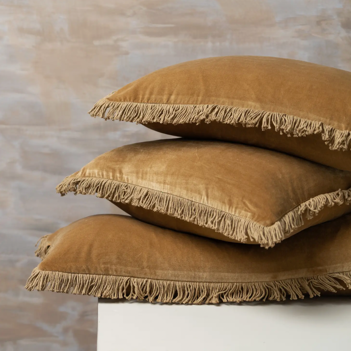 Velvet Lumbar Cushion Cover | Nutmeg
