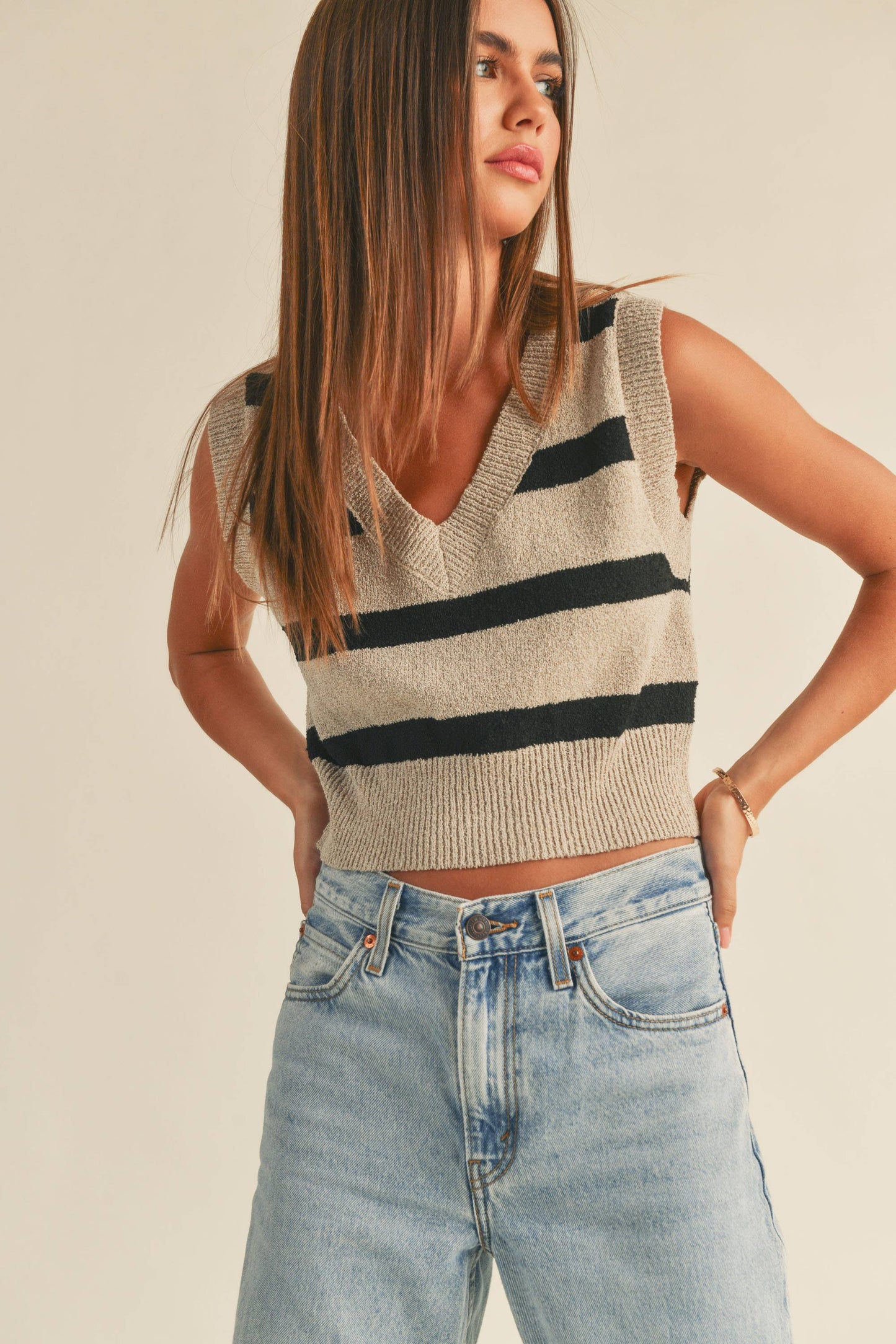 Back in Stock - The Everly Striped Knitted Vest