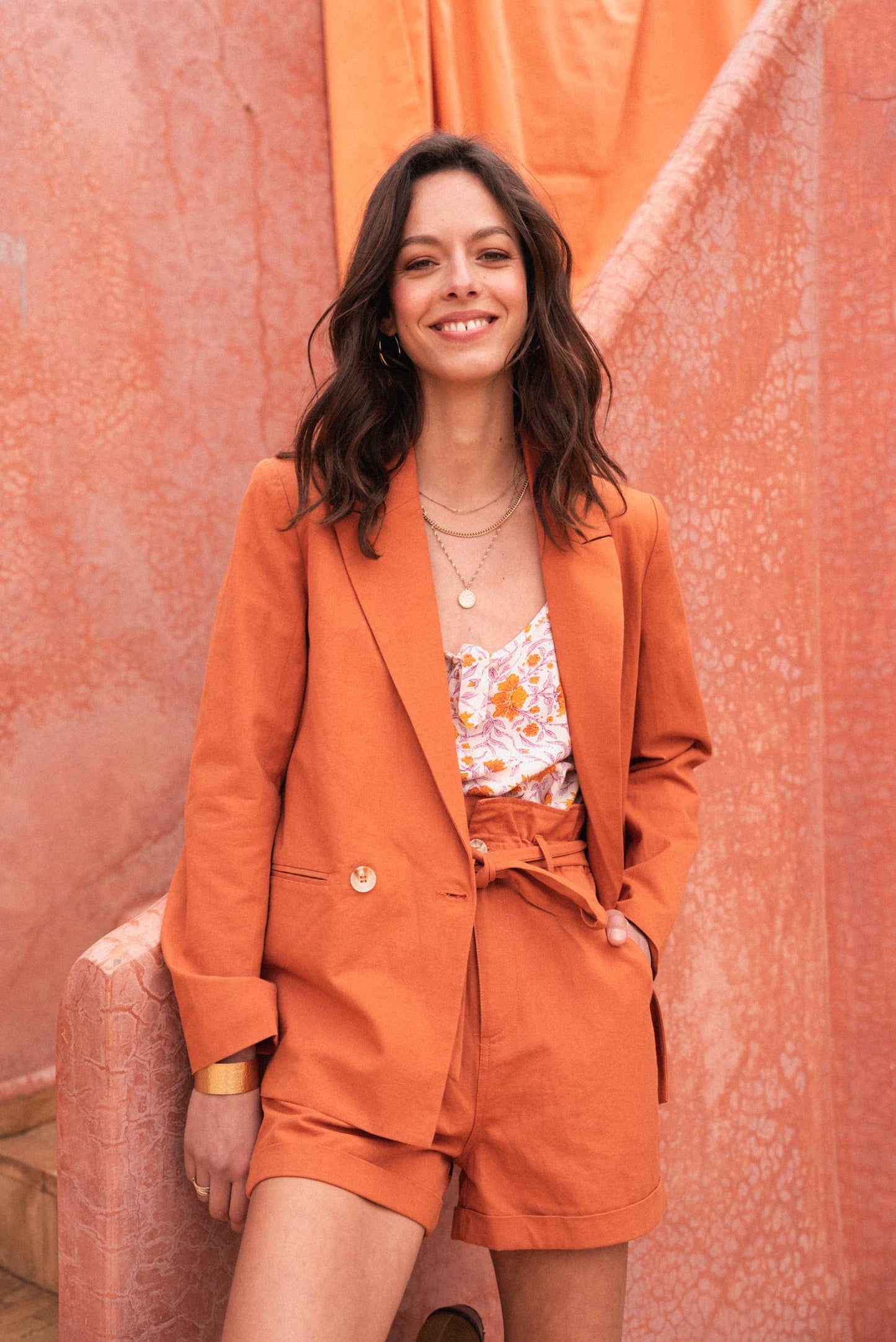 Noemie Terracotta Blazer Jacket