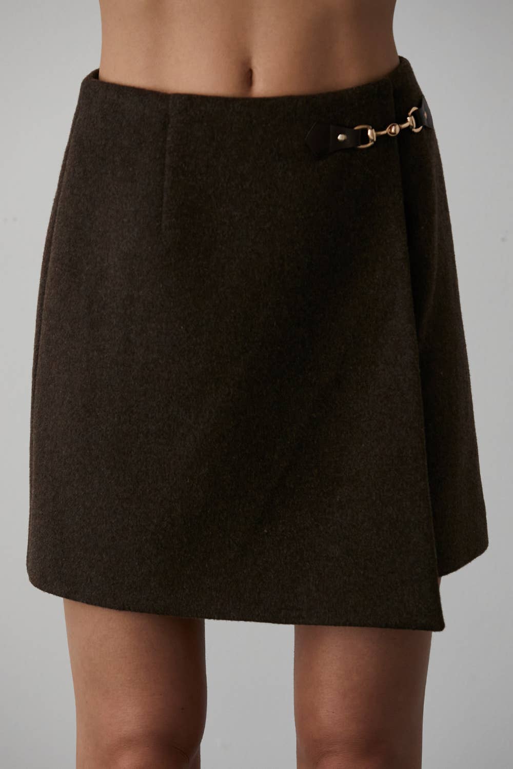 The Jamey Wool Blend Mini Wrap Skirt