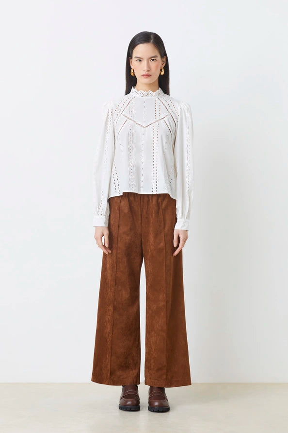 Johan Wide Leg Vegan Suede Pants