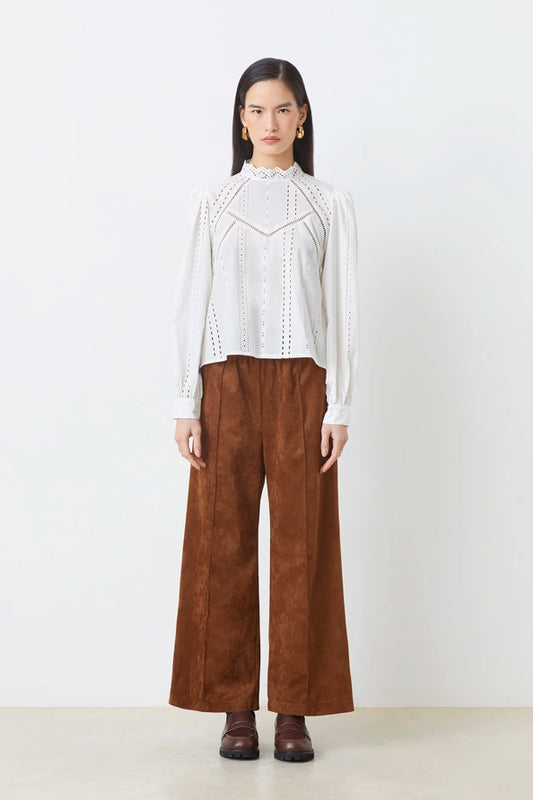 Johan Wide Leg Vegan Suede Pants