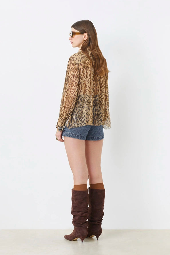 The Lux Leopard Voile blouse