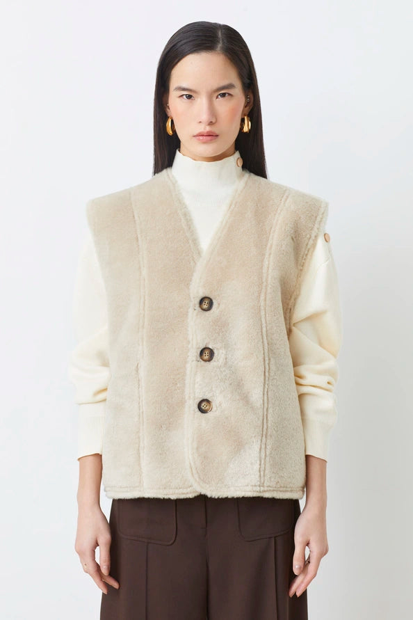 Reversible Sheepskin Vest by Suncoo