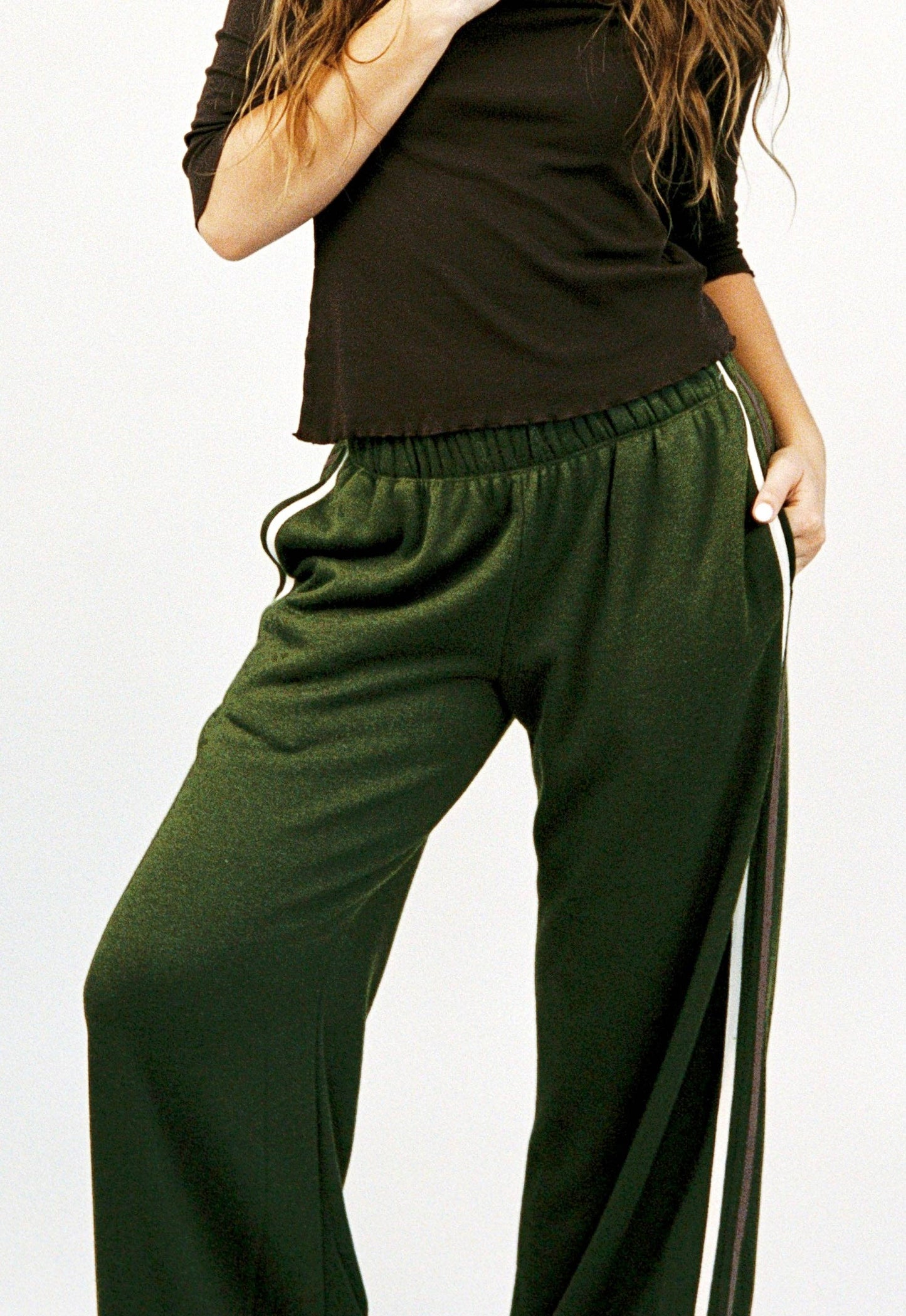 Fleece Track Pant in Olive