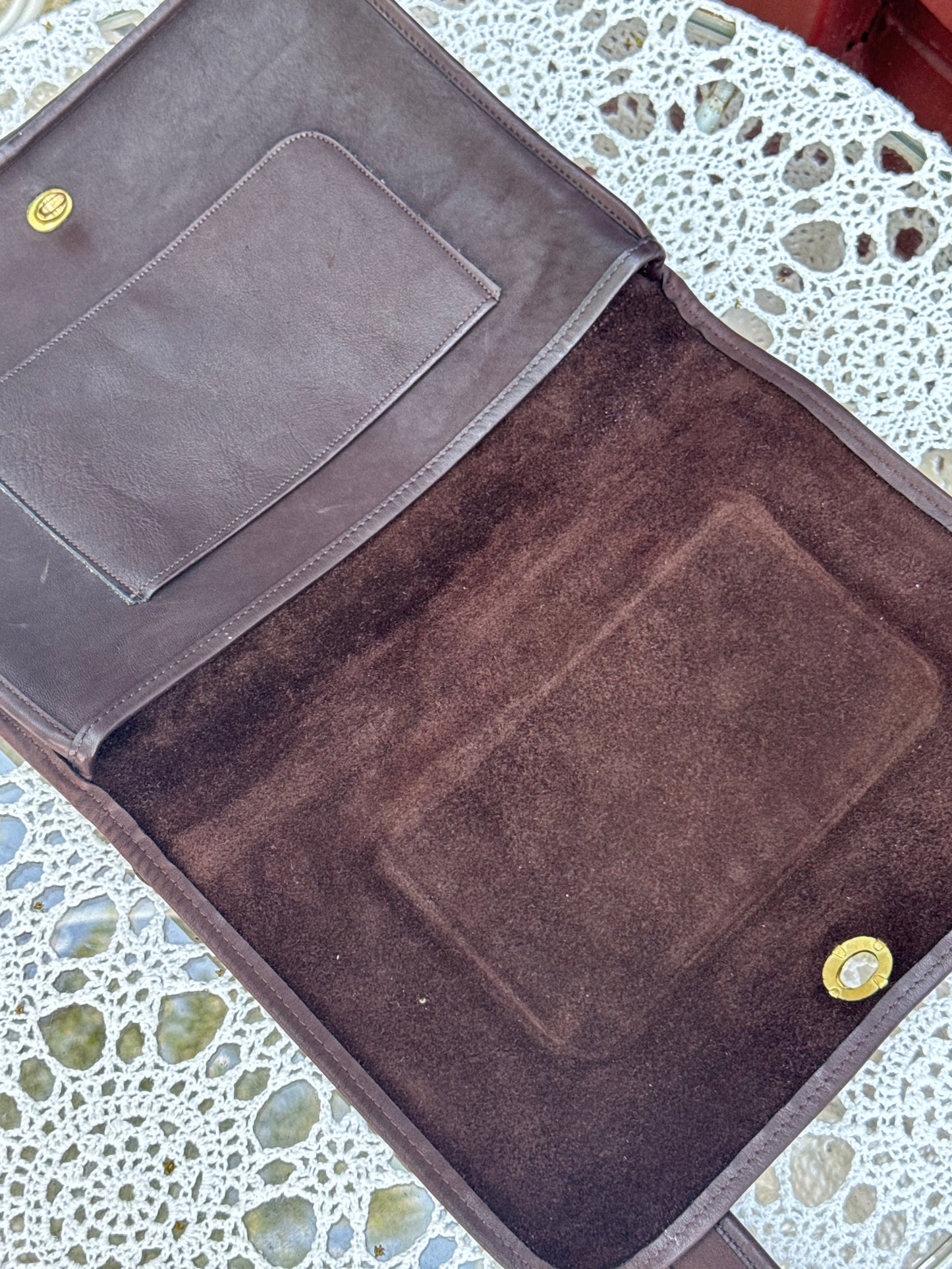 Rare 1970s Coach Mocha Suspender Bag (9490)