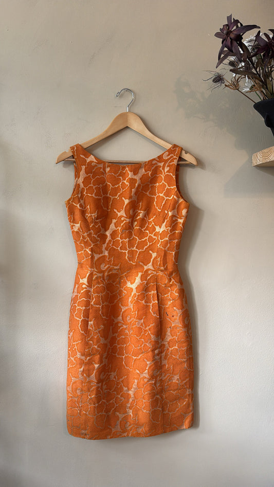 1950s Mia Floral Brocade Shift Dress