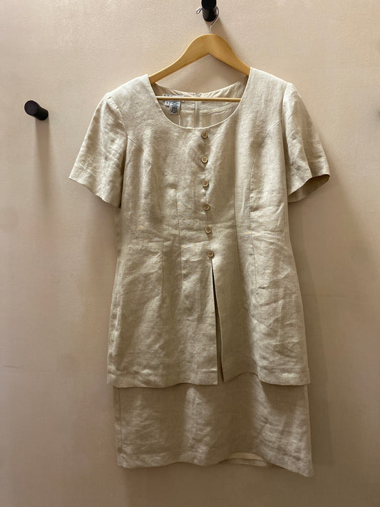 Vintage Beige Buttoned Dress