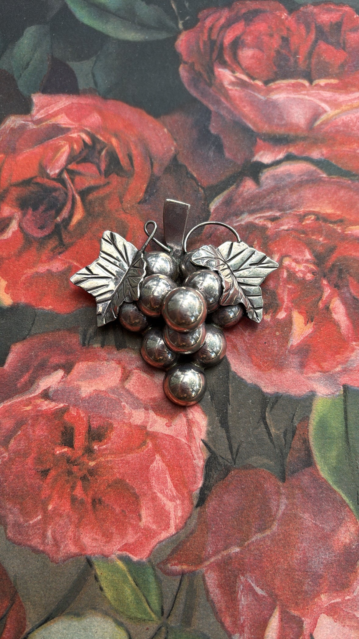 Jill Sterling Grape Brooch