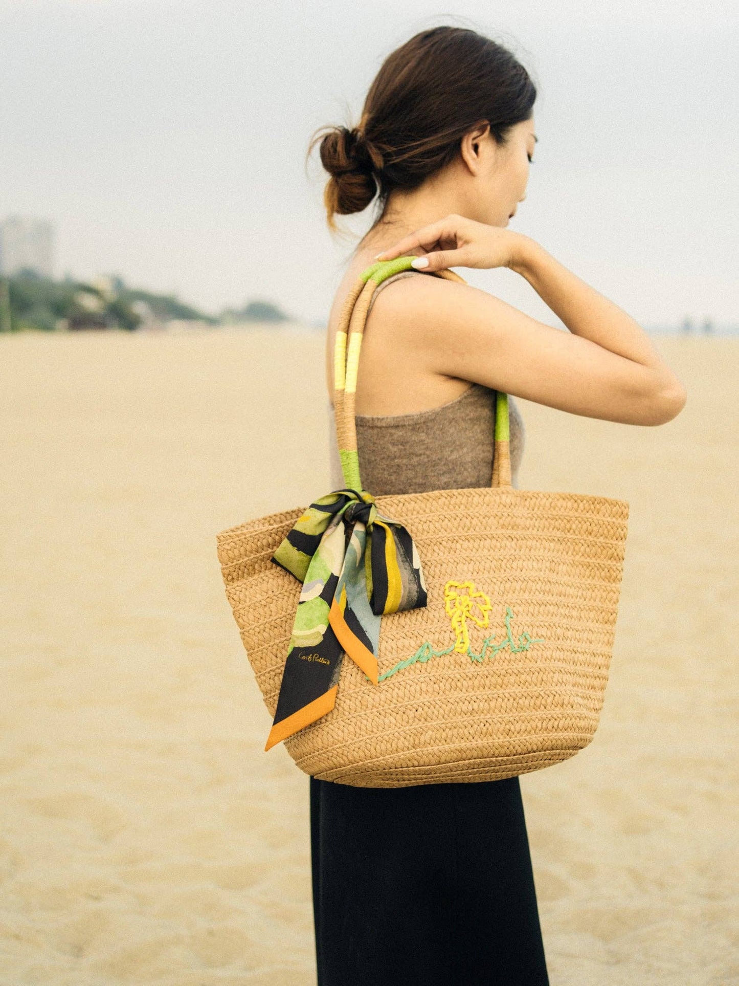 Ethereal Mirage Silk Twill Skinny Scarf