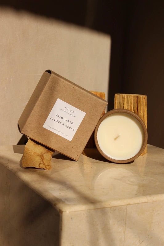 Palo Santo, Juniper, & Cedarwood Soy Candle by NA NIN / 8 oz