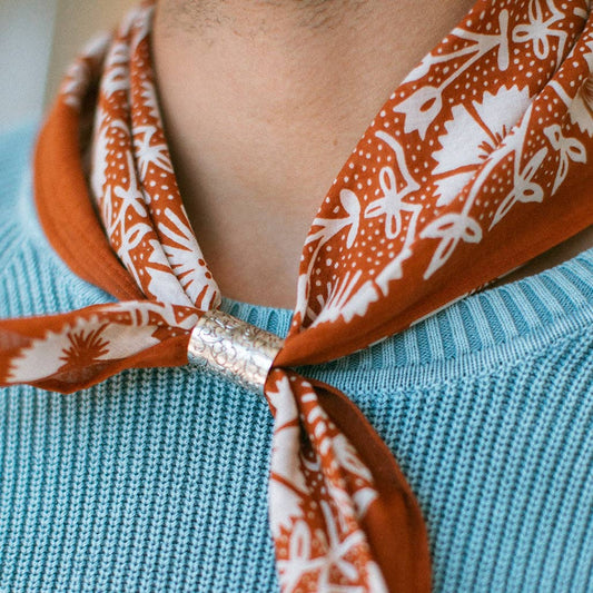 Cotton Aster Scarf Bandana in Tobacco