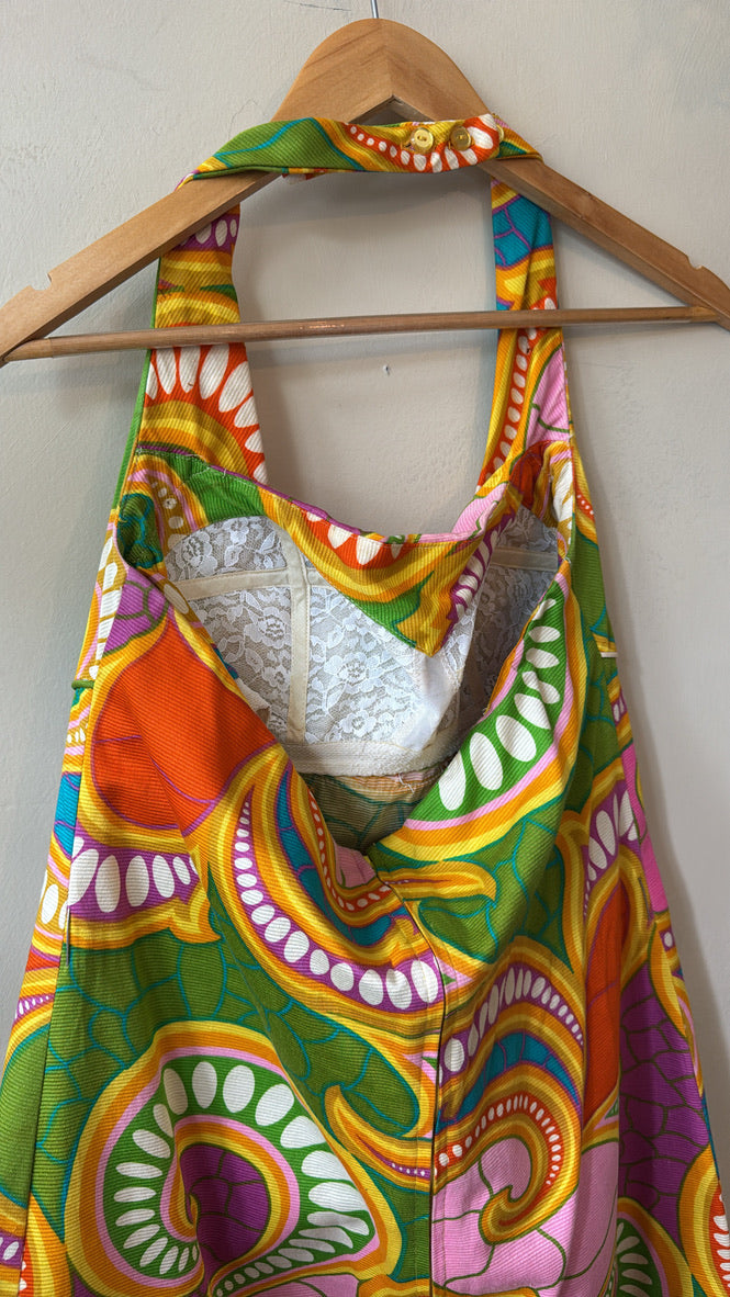 1960's Psychedelic Mia Mod Paisley Mini Dress