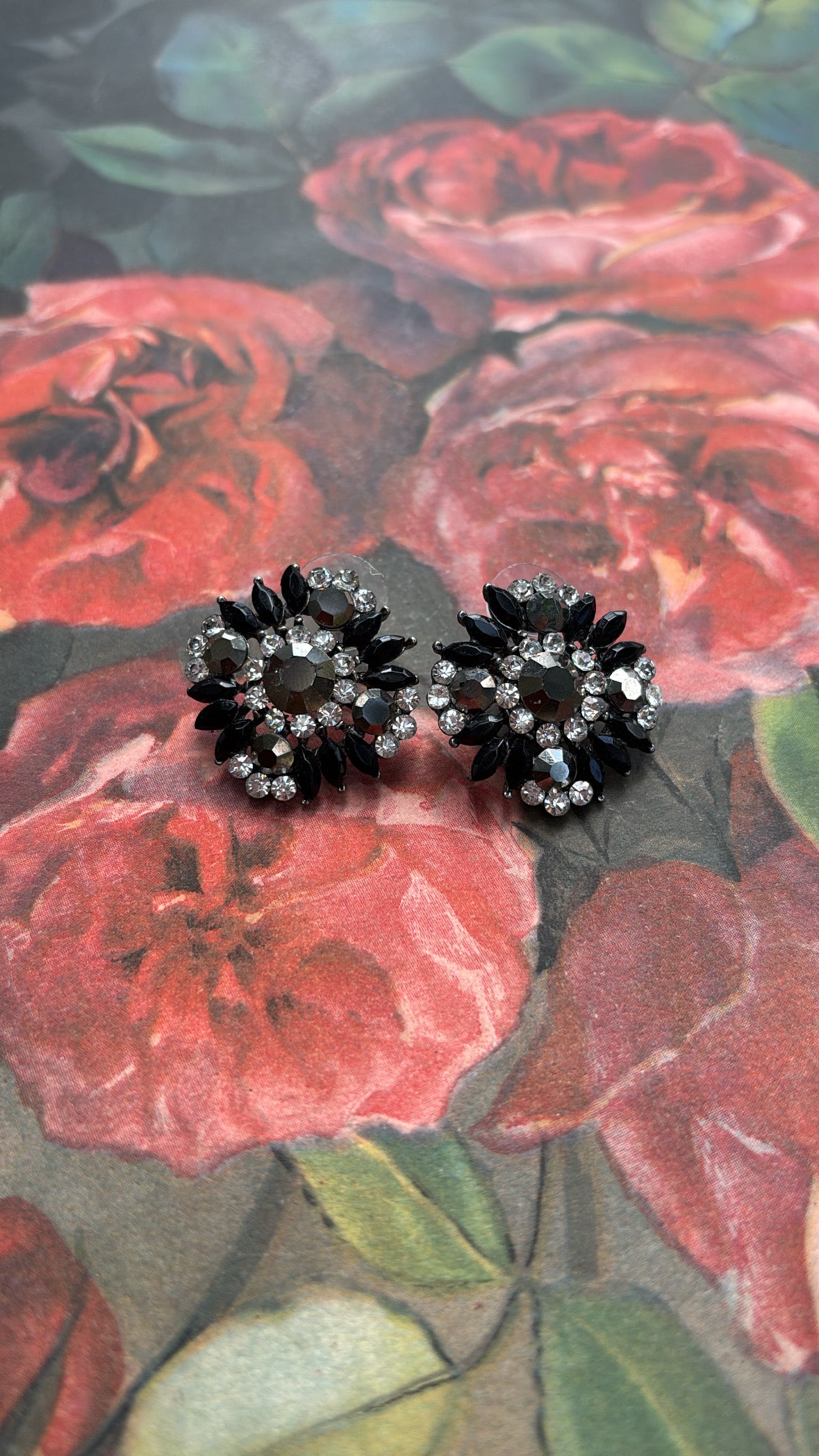 1980's Rhinestone Costume Earrings