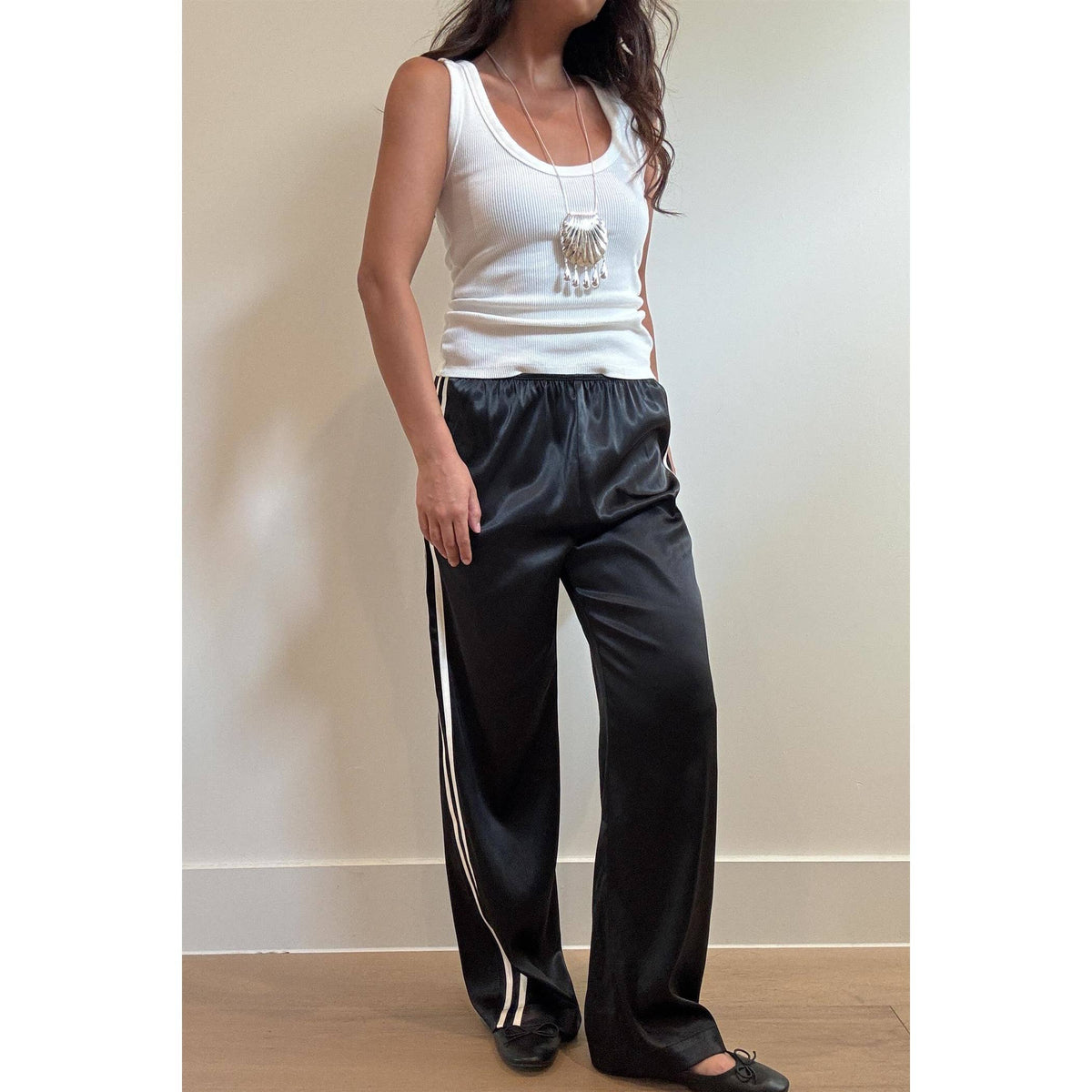 Side Stripe Satin Pants