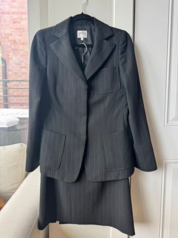 Vintage Armani Collezioni Pinstripe Blazer & Skirt Set