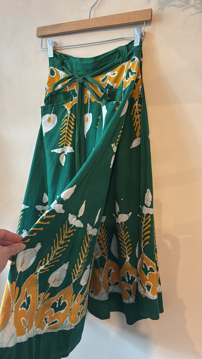 1960s / 1970s Botanical Print Wrap Skirt