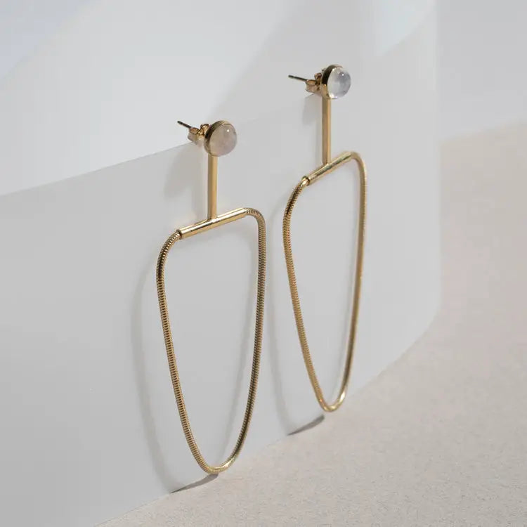The Arlo Earrings in Moonstone