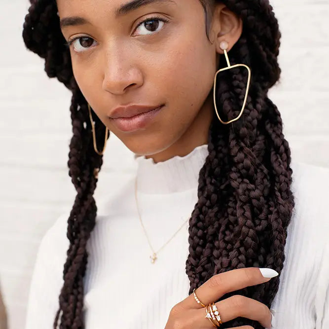 The Arlo Earrings in Moonstone