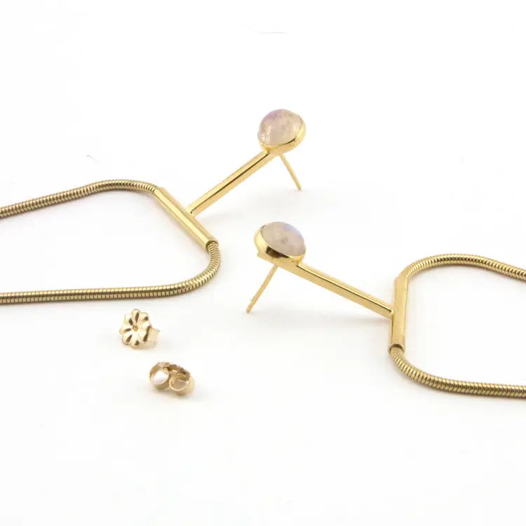 The Arlo Earrings in Moonstone