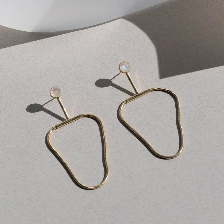 The Arlo Earrings in Moonstone