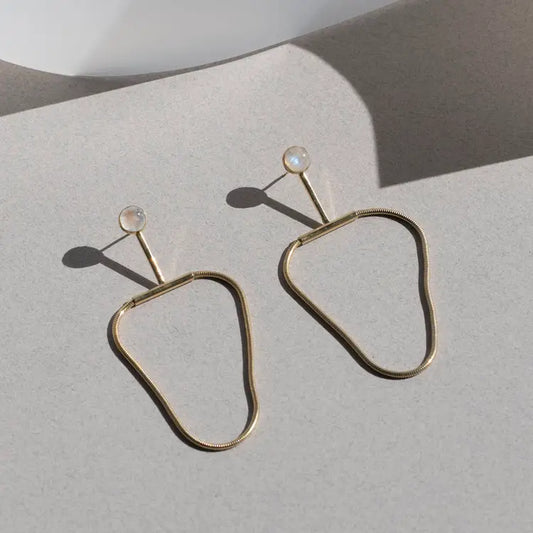 The Arlo Earrings in Moonstone