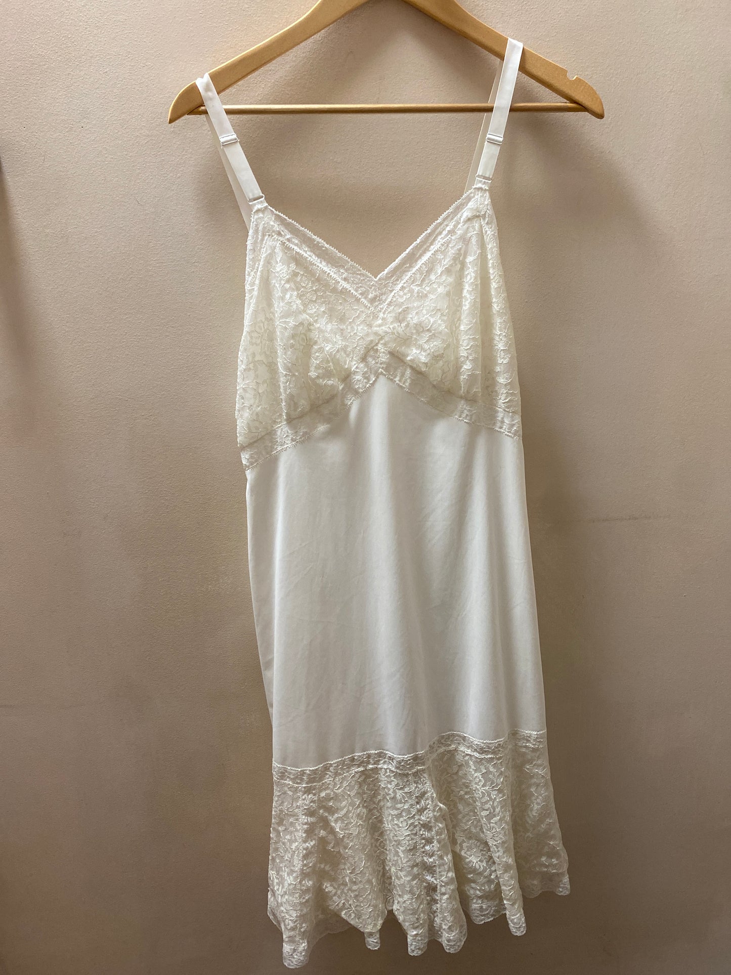 Vintage White Lace Midi Slip Dress