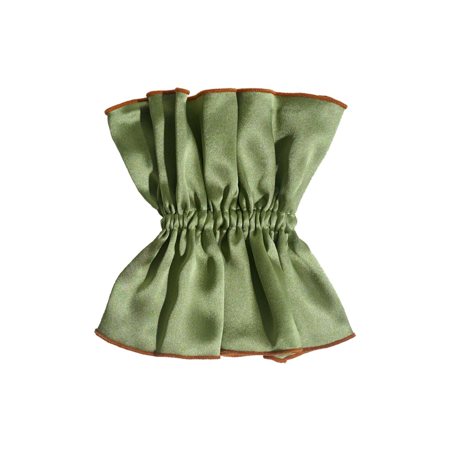 Double-Layer Oversized Silk Scrunchie in Martini Olive by Lost Pattern