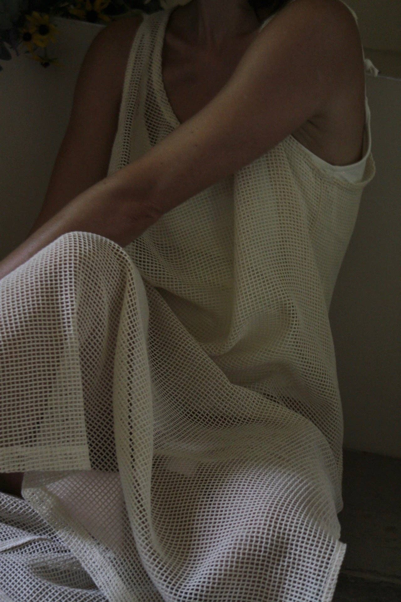 The Marni Netted Cotton Dress in Ecru