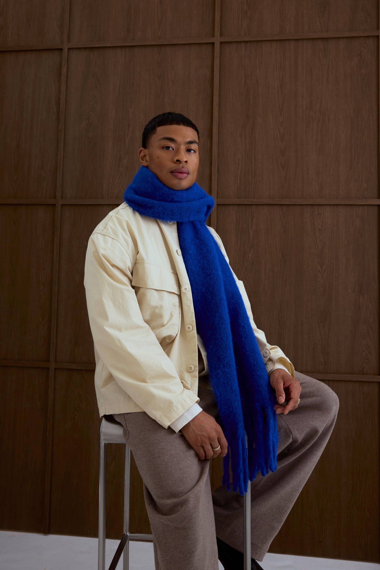 The Reykjavik Scarf with RWS Wool - Electric Blue