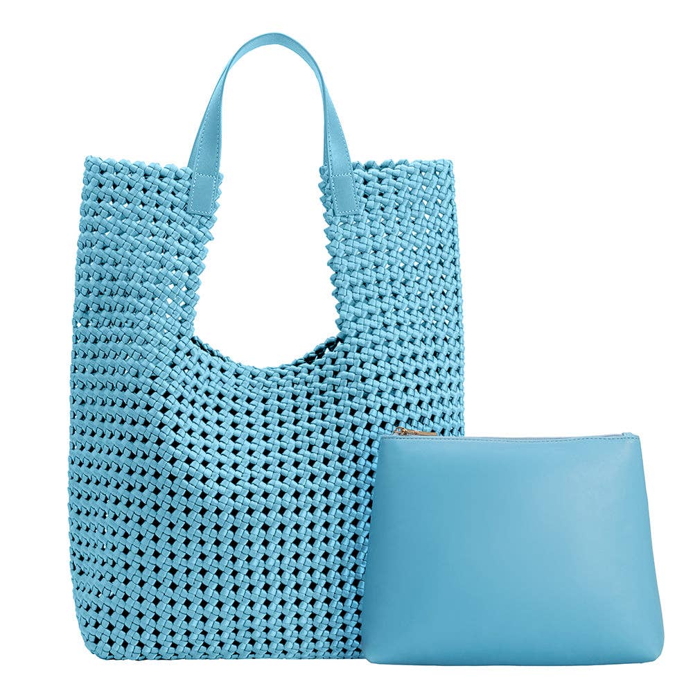 The Rihanna Hand-Woven Tote in Sky