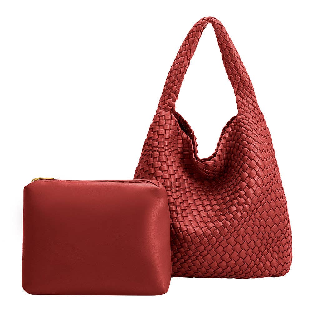 The Johanna Vegan Leather Shoulder Bag in Brick