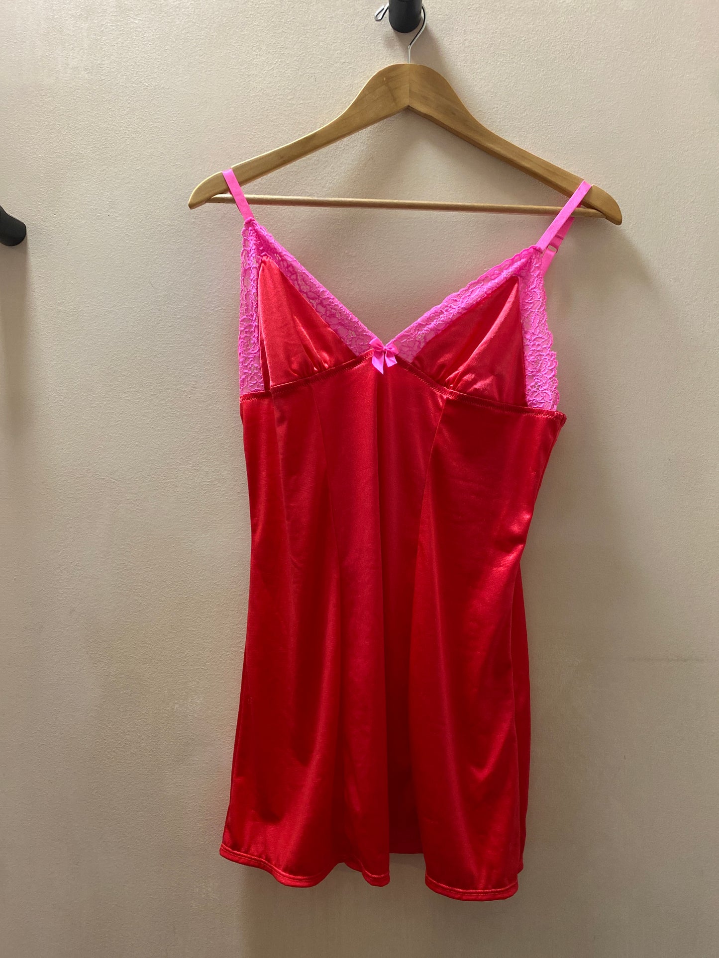 Vintage Red & Pink Slip Dress