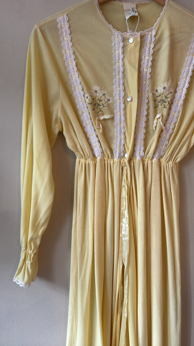 1970s Mia Yellow House Robe / Duster