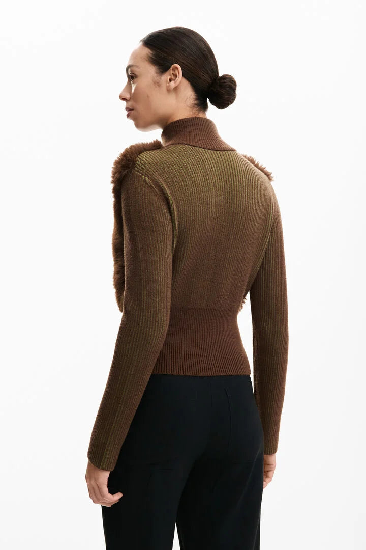 Furry Zip Up by Desigual