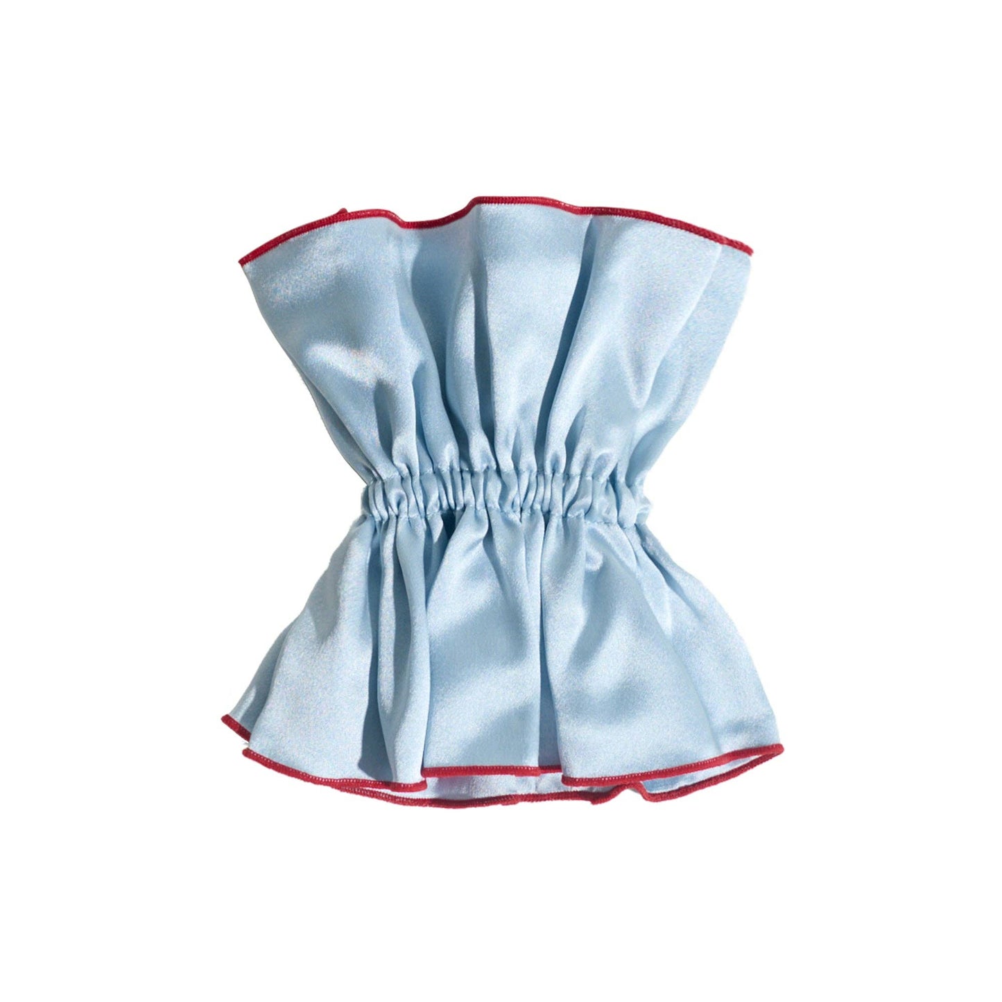 Double-Layer Oversized Silk Scrunchie in Pastel Blue