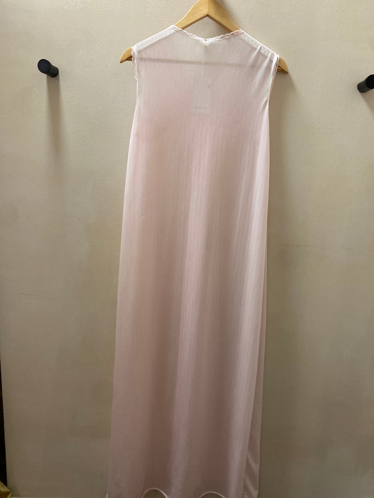 Vintage Baby Pink Lace Maxi Slip Dress