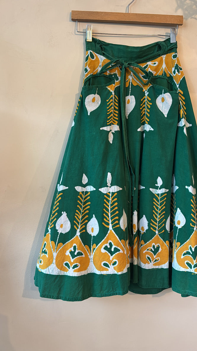 1960s / 1970s Botanical Print Wrap Skirt
