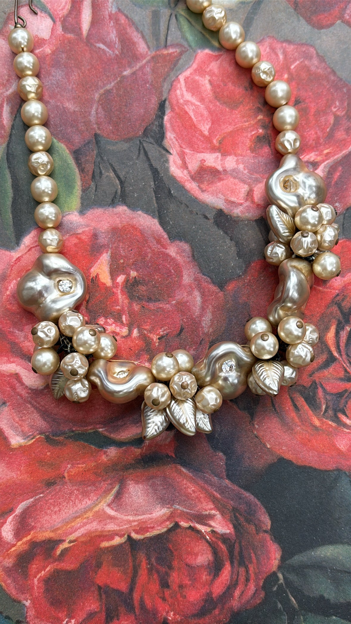 Baroque Pearl & Rhinestone Choker